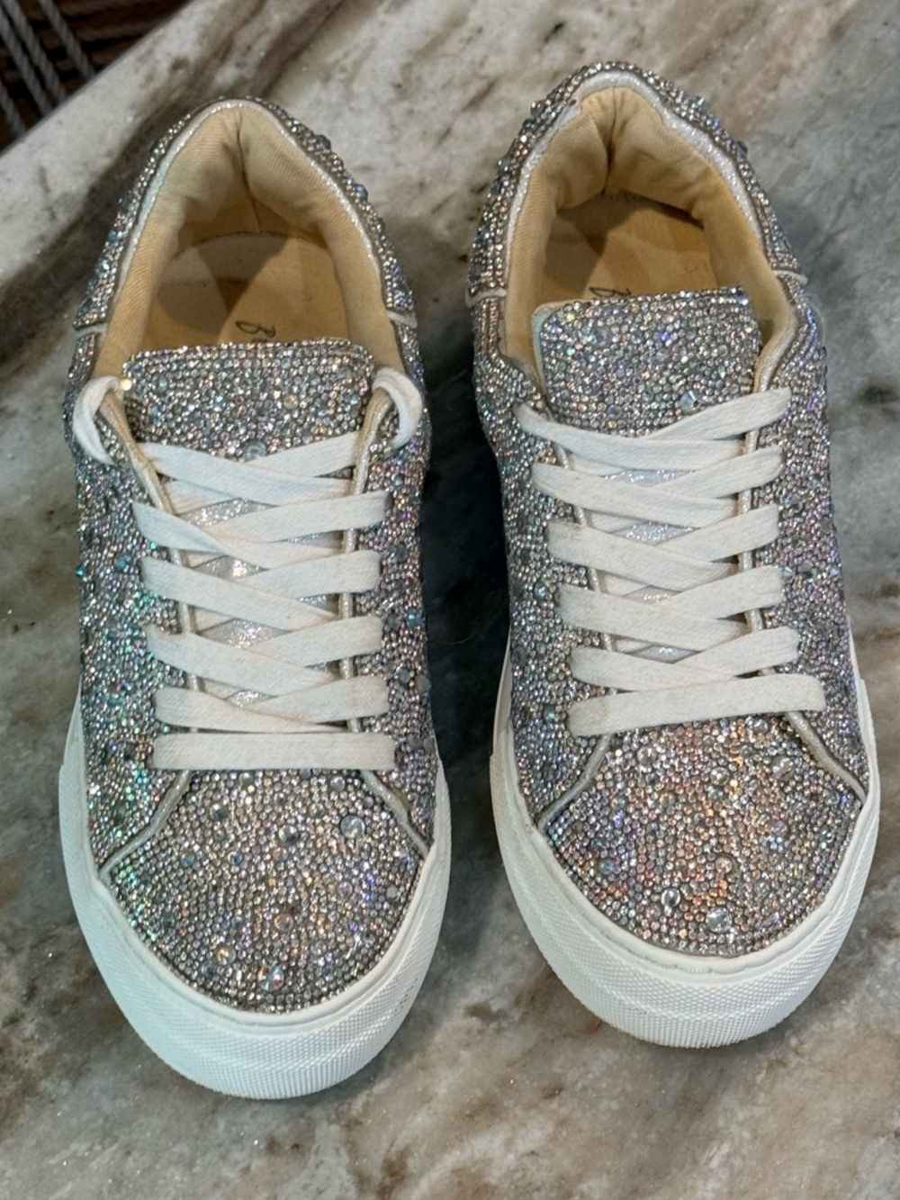 Women’s BETSEY JOHNSON Sidny rhinestone platform sneakers- Size 6. - Picture 4 of 10